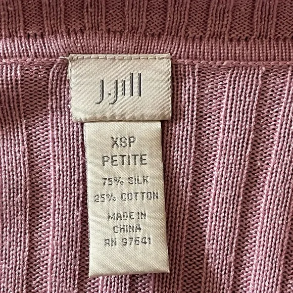 GUC J. Jill Pink Cardigan Sweater with Ribbed Knit - Picture 3 of 6